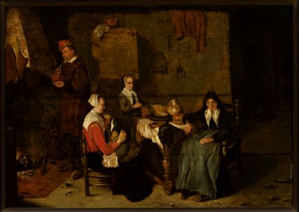 Quiringh van Brekelenkam - Family scene - M.Ob.1635 MNW - National Museum in Warsaw. Free illustration for personal and commercial use.
