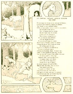 Rabier - Fables de La Fontaine - Le Cheval s'étant voulu venger du Cerf