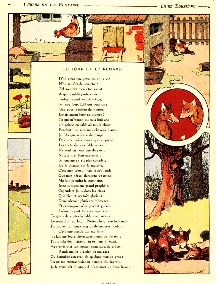 Rabier - Fables de La Fontaine - Le Loup et le Renard 3