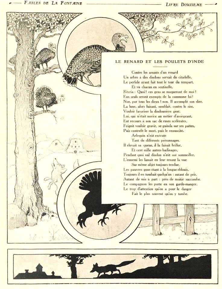 Rabier - Fables de La Fontaine - Le Renard et les Poulets d'Inde