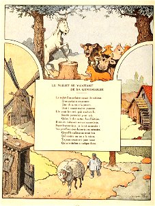 Rabier - Fables de La Fontaine - Le Mulet se ventant de sa généalgie