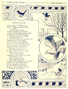 Rabier - Fables de La Fontaine - L'Aigle et la Pie. Free illustration for personal and commercial use.