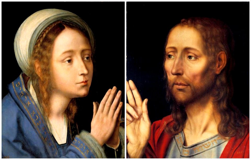 Quinten Massijs Biddende Maria - P001562 - Museo del Prado and Zegenende Christus - P001561 - Museo del Prado