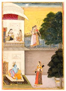 Radha comes to Krishna with her vina (6124518873)