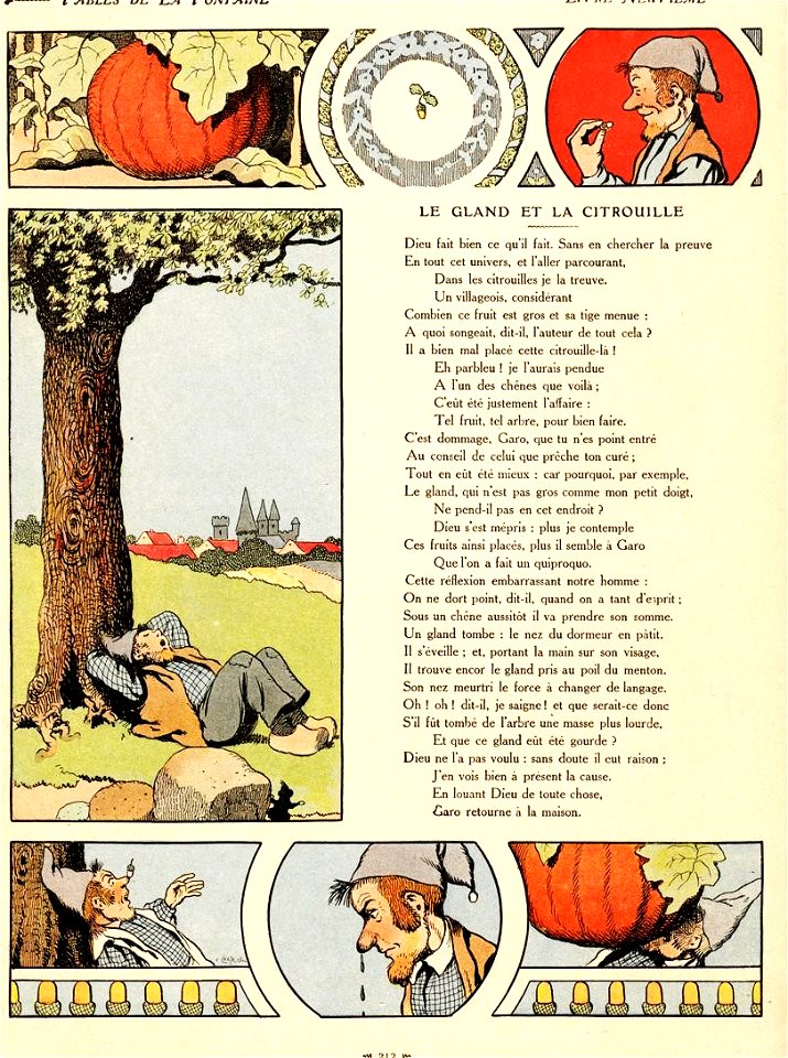 Rabier - Fables de La Fontaine -Le Gland et la Citrouille