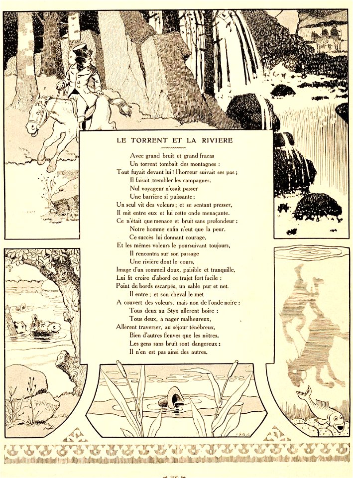 Rabier - Fables de La Fontaine - Le Torrent et la Rivière
