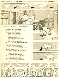 Rabier - Fables de La Fontaine - Le Vieux Chat et la Jeune Souris