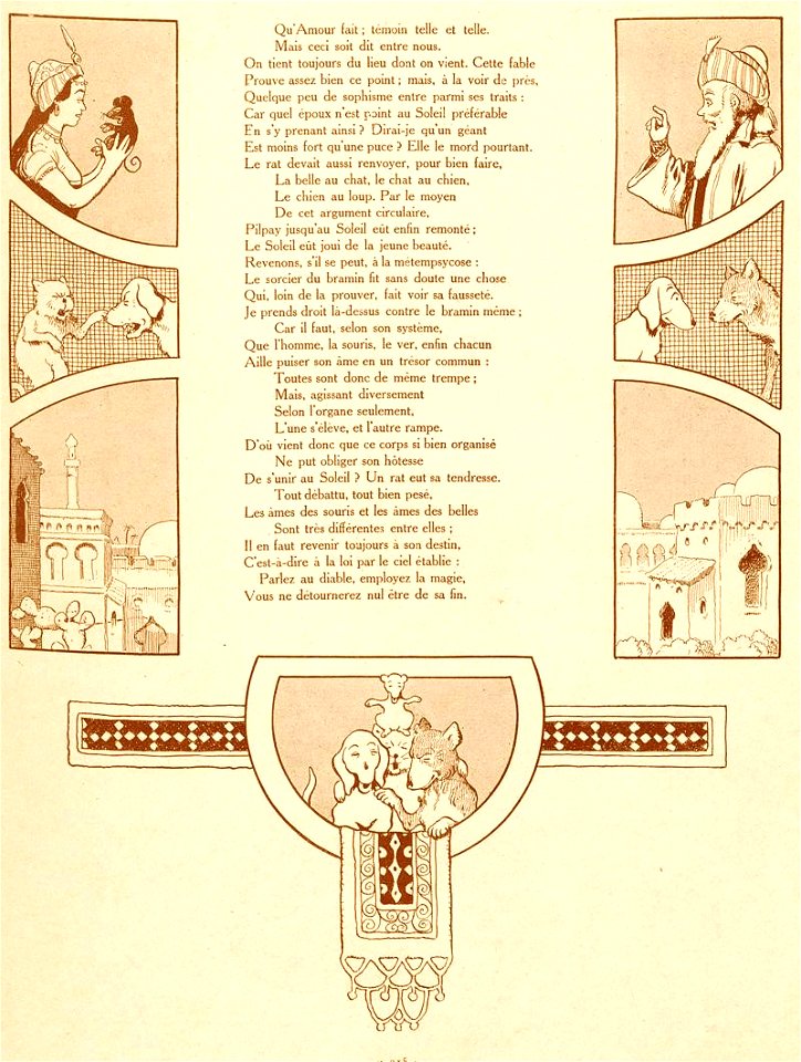 Rabier - Fables de La Fontaine -La Souris métamorphosée en fille 2