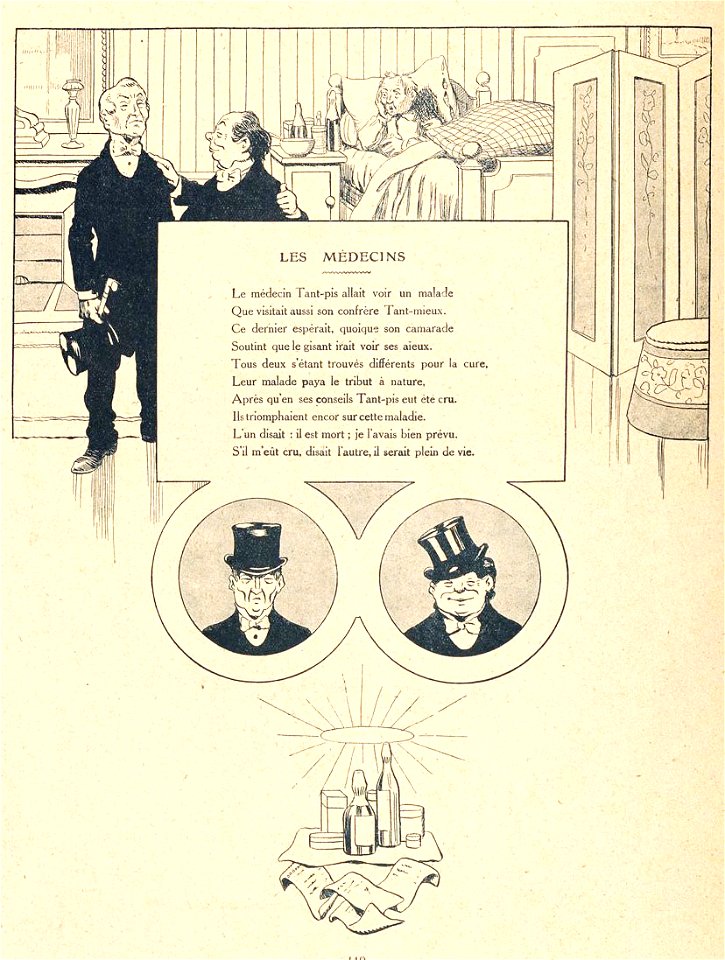 Rabier - Fables de La Fontaine - Les Médecins