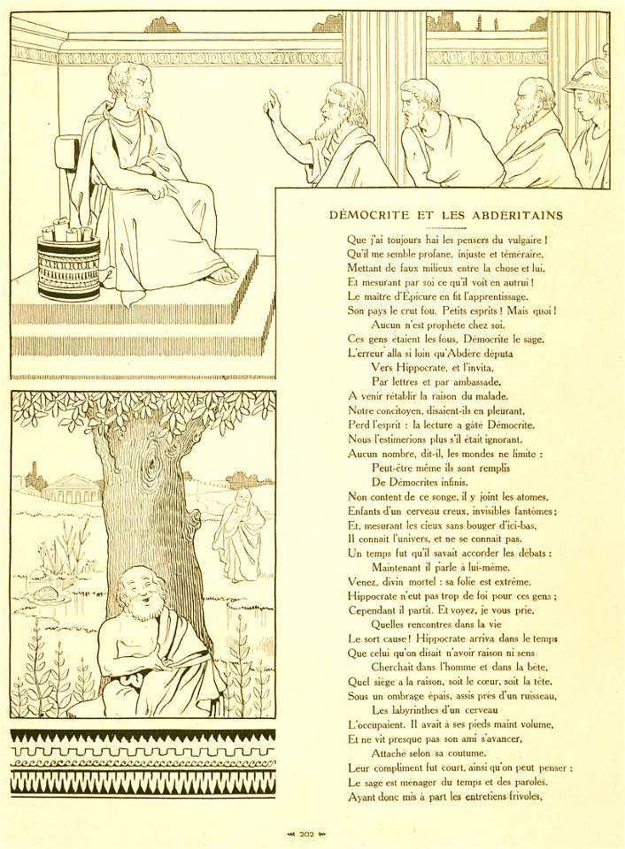 Rabier - Fables de La Fontaine -Démocrite et les Abdéritains 1