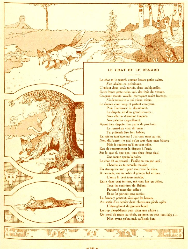 Rabier - Fables de La Fontaine -Le Chat et le Renard