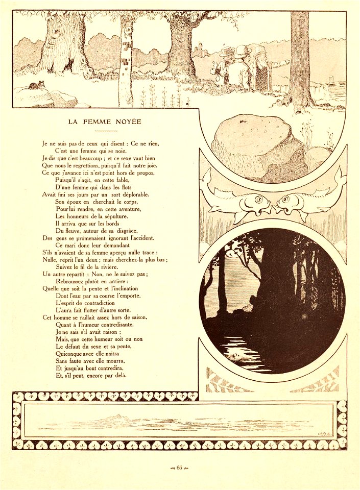 Rabier - Fables de La Fontaine - La Femme noyée