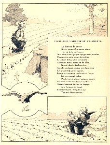 Rabier - Fables de La Fontaine - L'Oiseleur, l'Autour et l'Alouette