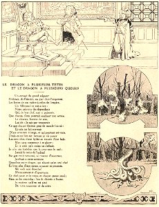 Rabier - Fables de La Fontaine - Le Dragon à plusieurs têtes et le dragon à plusieurs queues