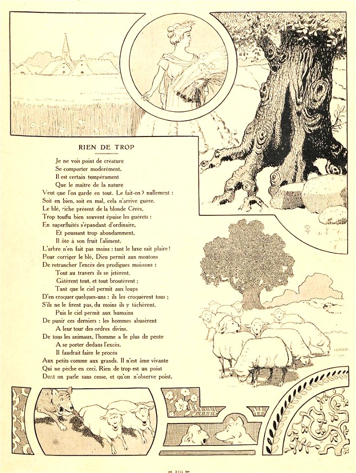 Rabier - Fables de La Fontaine -Rien de trop
