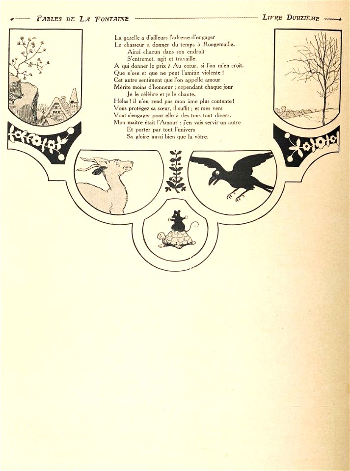 Rabier - Fables de La Fontaine - Le Corbeau, la Gazelle, la Tortue et le Rat 4