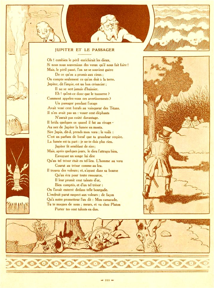 Rabier - Fables de La Fontaine -Jupiter et le Passager