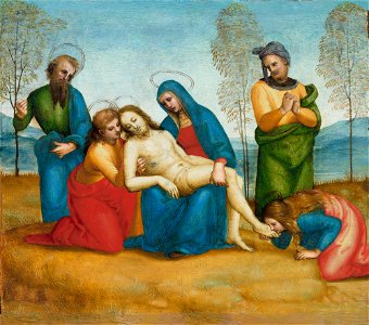 Rafaello Sanzio - Pietà, c. 1503-5. Free illustration for personal and commercial use.