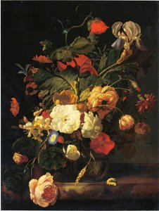 Rachel Ruysch - Flowers in a Glass Vase, Städel