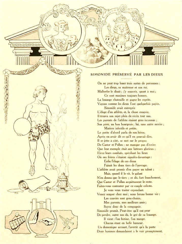 Rabier - Fables de La Fontaine - Simonide préservé par les Dieux 1
