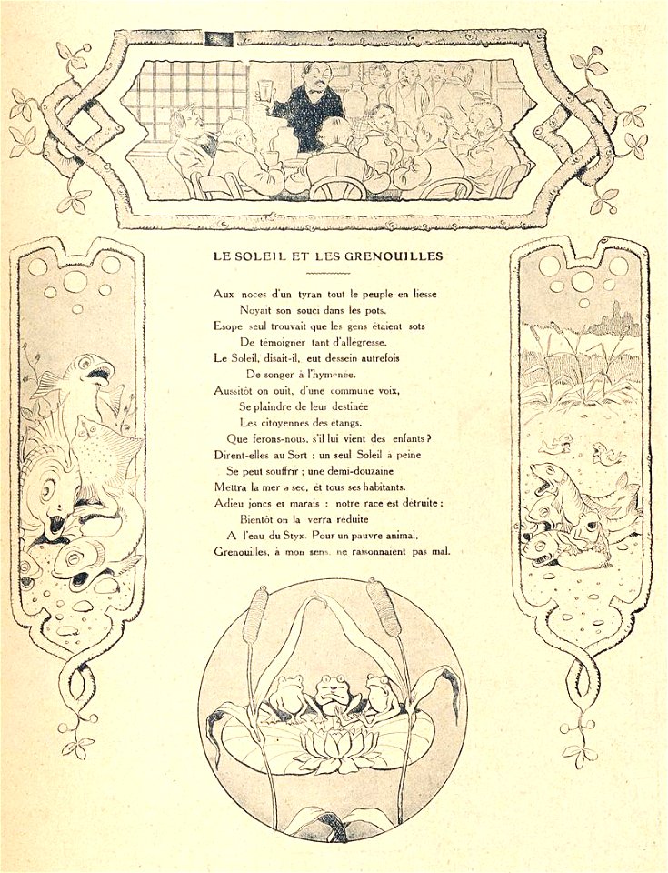 Rabier - Fables de La Fontaine - Le Soleil et les Grenouilles