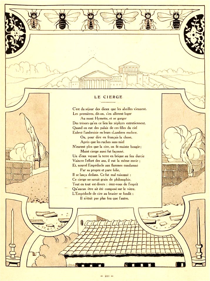 Rabier - Fables de La Fontaine -Le Cierge