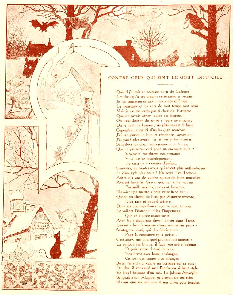 Rabier - Fables de La Fontaine - Contre ceux qui ont le goût difficile