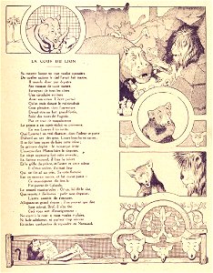 Rabier - Fables de La Fontaine - La Cour du Lion