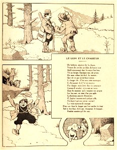 Rabier - Fables de La Fontaine - Le Lion et le Chasseur