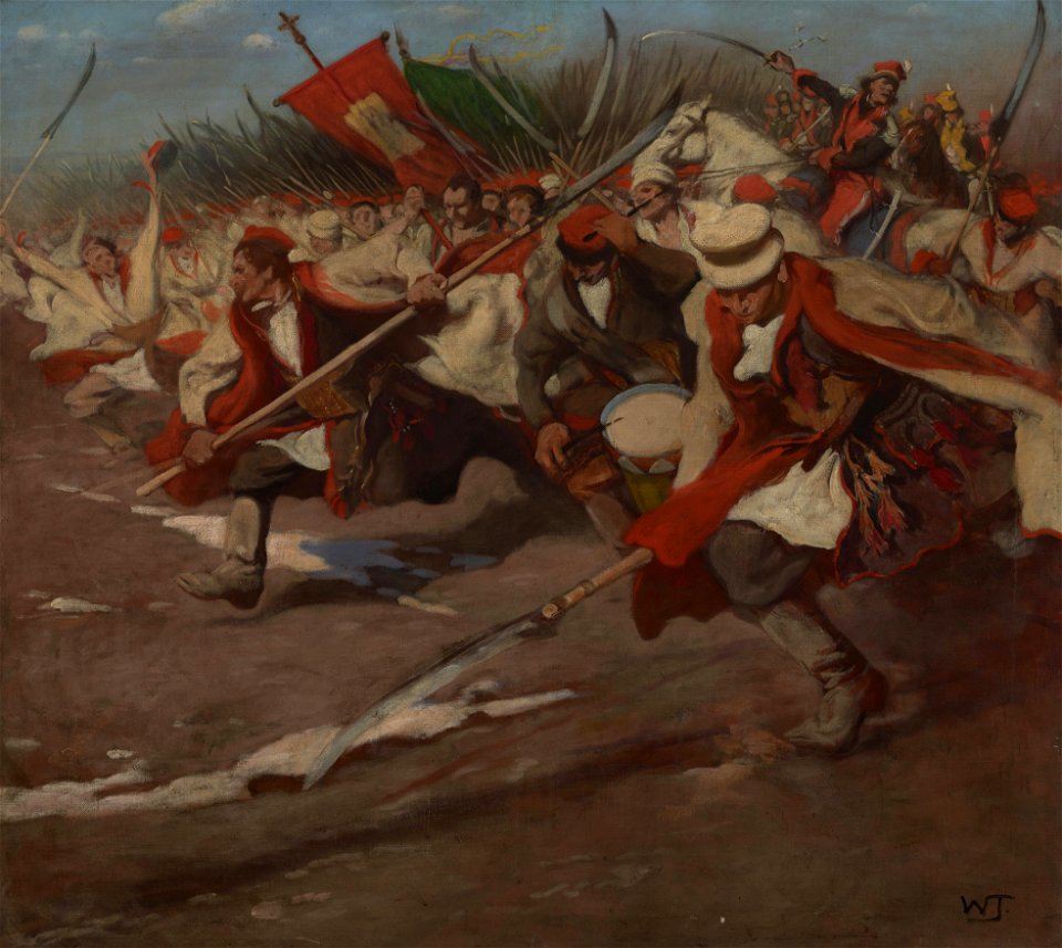 Racławice Triptych - Attack of scytheers - Włodzimierz Tetmajer