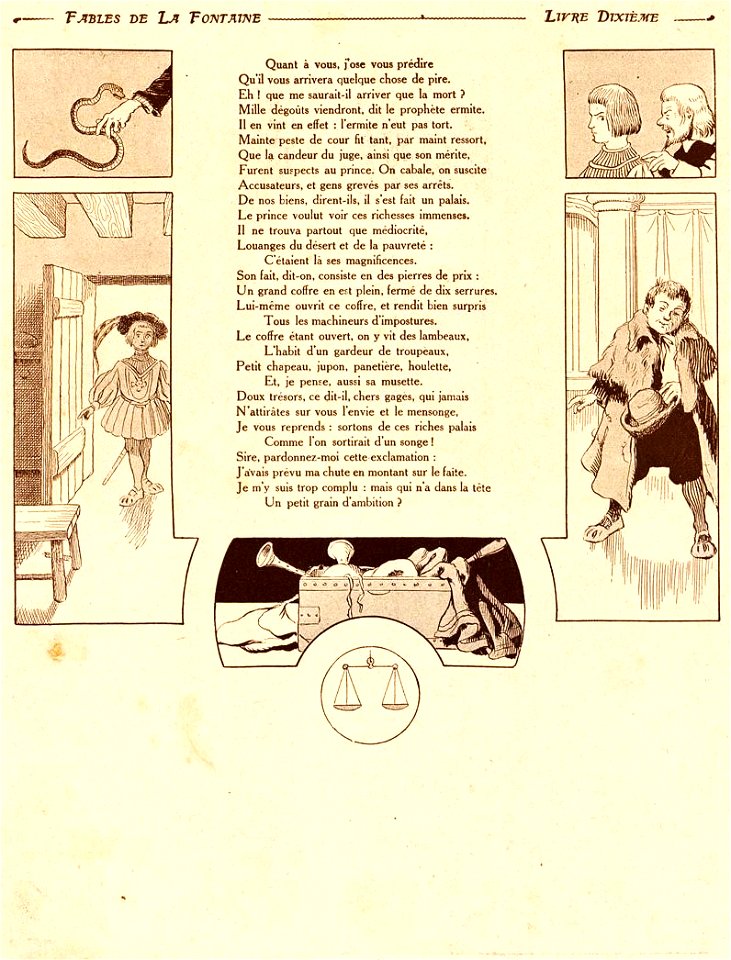 Rabier - Fables de La Fontaine - Le Berger et le Roi 2