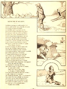 Rabier - Fables de La Fontaine - Le Pâtre et le Lion