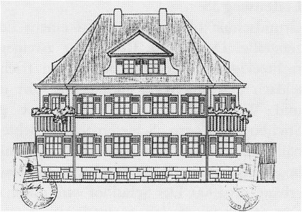 Radebeul Doppelwohnhaus Max Schulze Bauzeichnung 1912