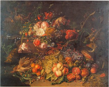 Rachel Ruysch-Fruit and Flowers in a Forest 1714