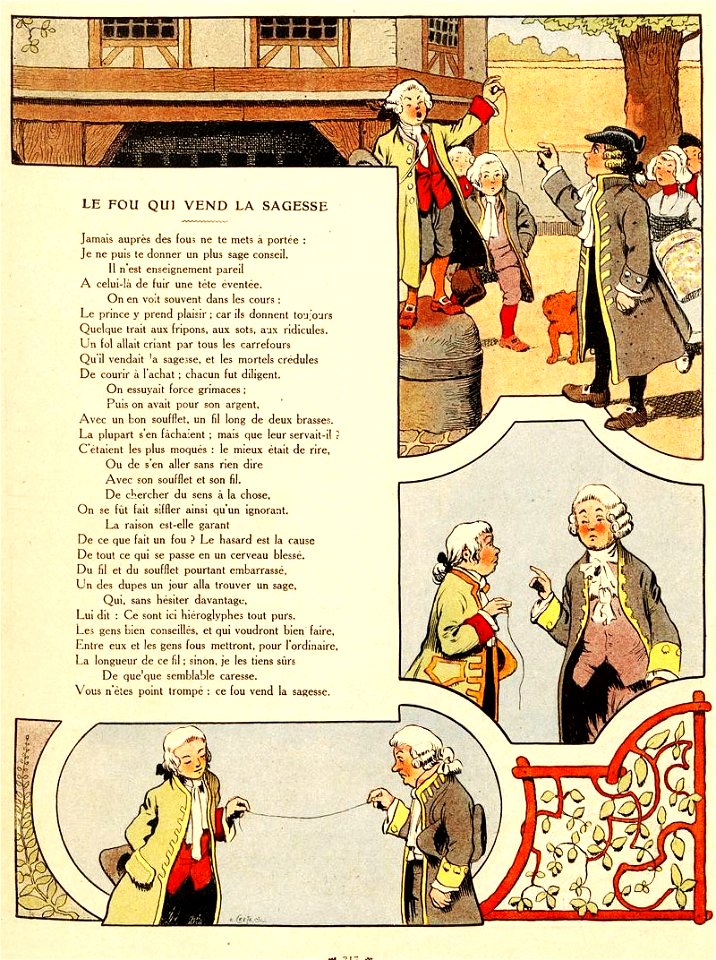 Rabier - Fables de La Fontaine -Le fou qui vend la sagesse