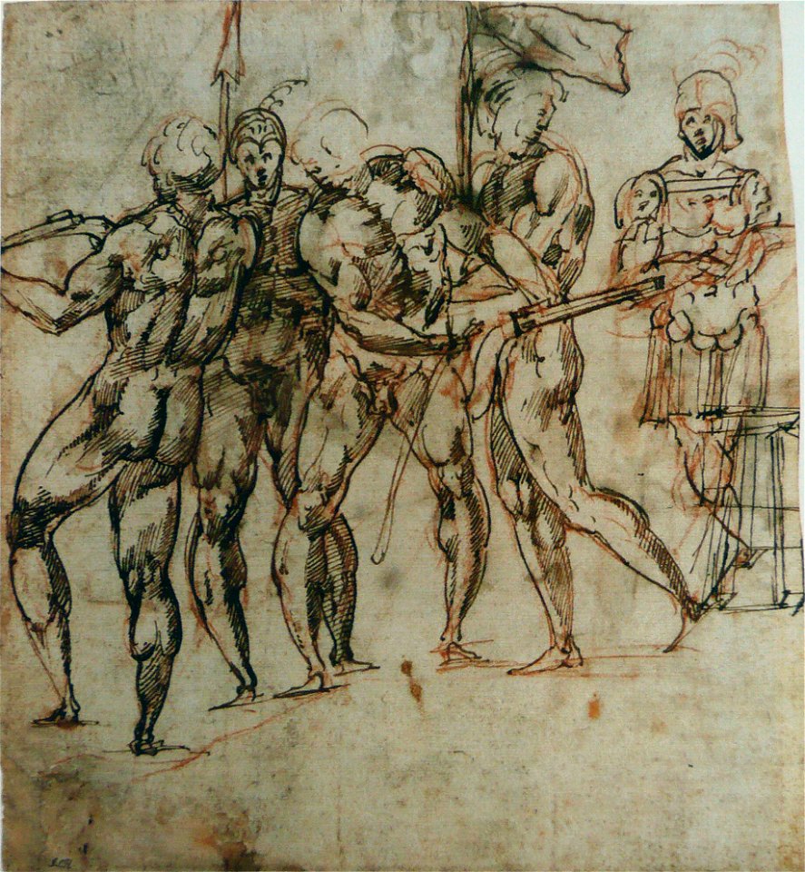 Raffaello da Montelopo - Cinq guerriers