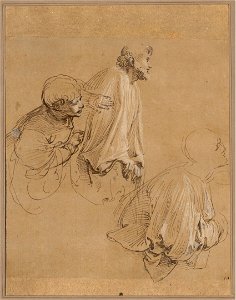 Raffaello - Drei männliche Figuren im Chorhemd (Studie für die Krönung Karls des Großen, Stanza dell' Incendio, Vatikan), 227