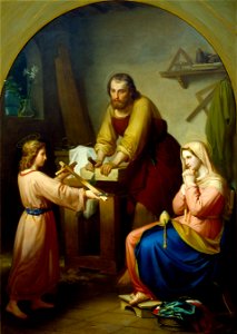Rafael Flores - The Holy Family - Google Art Project. Free illustration for personal and commercial use.