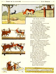 Rabier - Fables de La Fontaine - Les Deux Chèvres