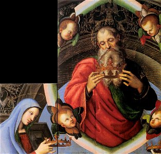 Raffaello, God the Father and the Virgin Mary. Free illustration for personal and commercial use.