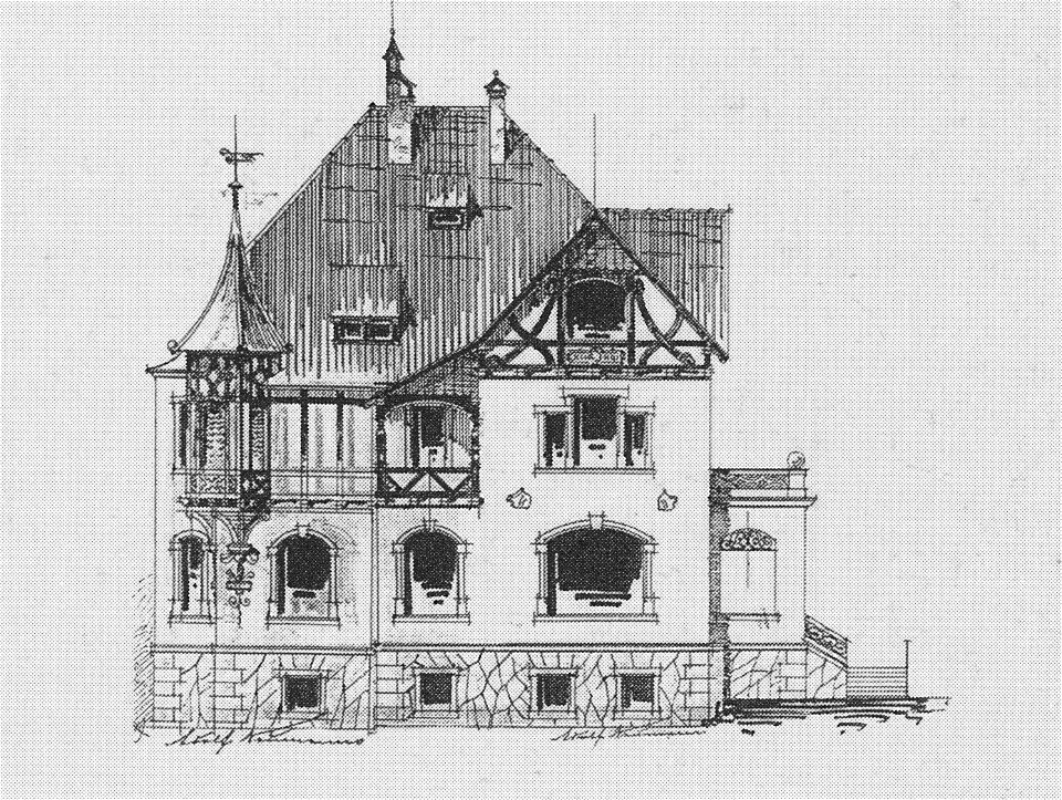 Radebeul Villa Martins-Klause Bauzeichnung Adolf Neumann 1900 - Free ...