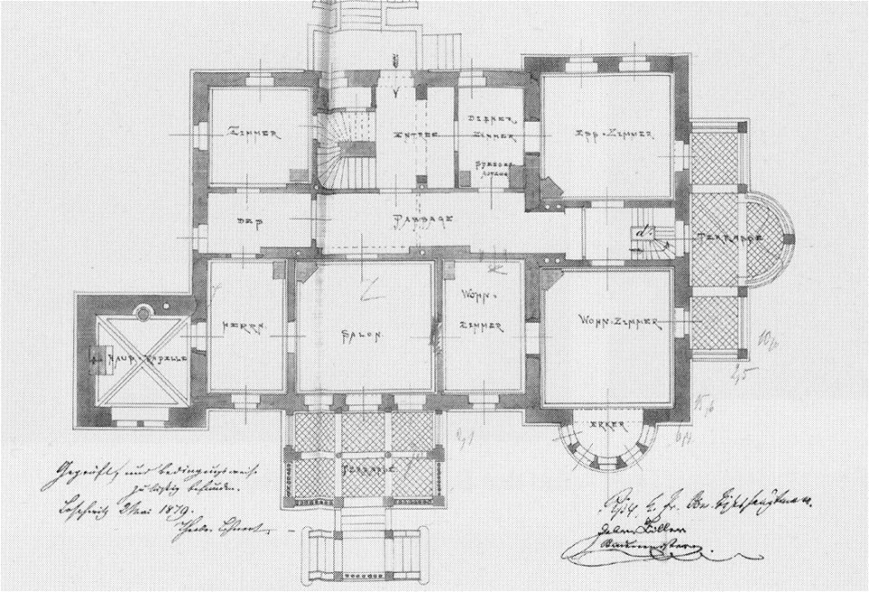 Radebeul Wettinhöhe Grundriss 1879