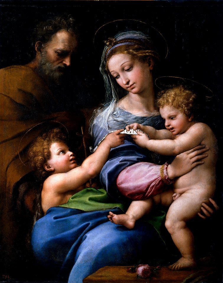 Raffaello Santi - Madonna della Rosa (Prado) - Traditional visual art ...