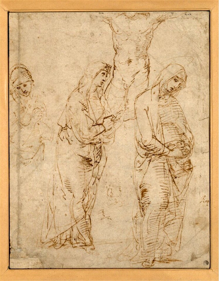 Raffaello - Drei Studien zu einer Madonna unter dem Kreuz, 196