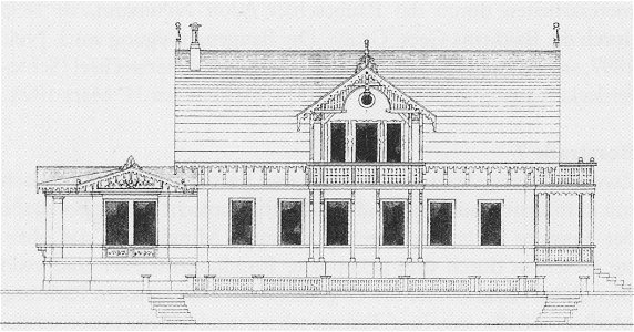 Radebeul Villa Borstraße 17 Bauzeichnung Gartenseite Ziller 1872
