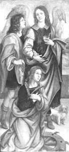 Raffaellino del Garbo - Tobias, the Archangel Raphael, and Saint Catherine of Alexandria - 1943.122 - Fogg Museum