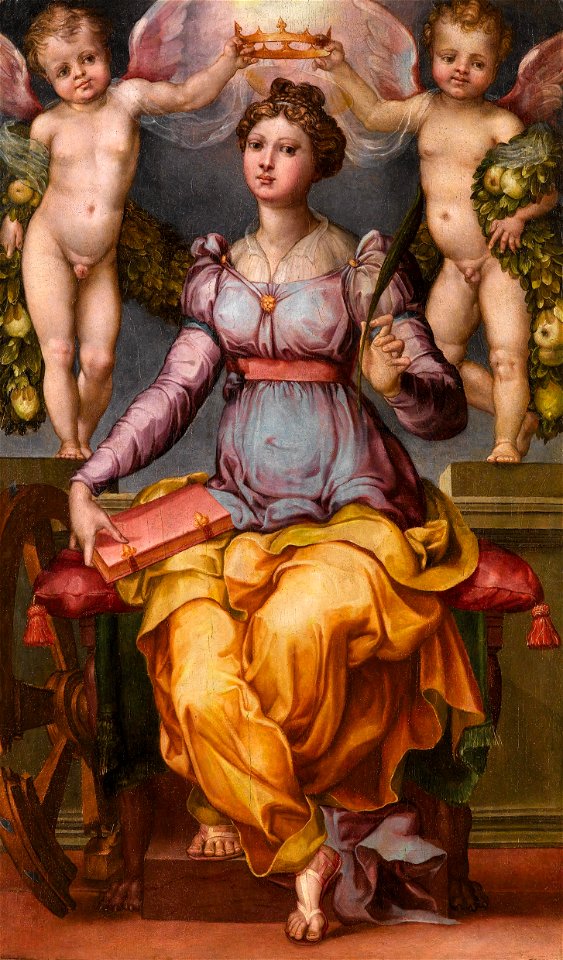 Raffaellino del Colle Hl Katharina von Engeln gekrönt