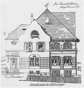 Radebeul Mietvilla Heinrich Schrader Bauzeichnung 1909