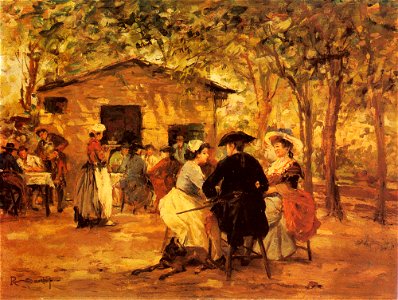 Raffaello Sorbi - An outdoor cafe