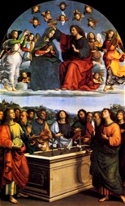 Raffaello Sanzio - The Crowning of the Virgin (Oddi Altarpiece) - WGA18609. Free illustration for personal and commercial use.